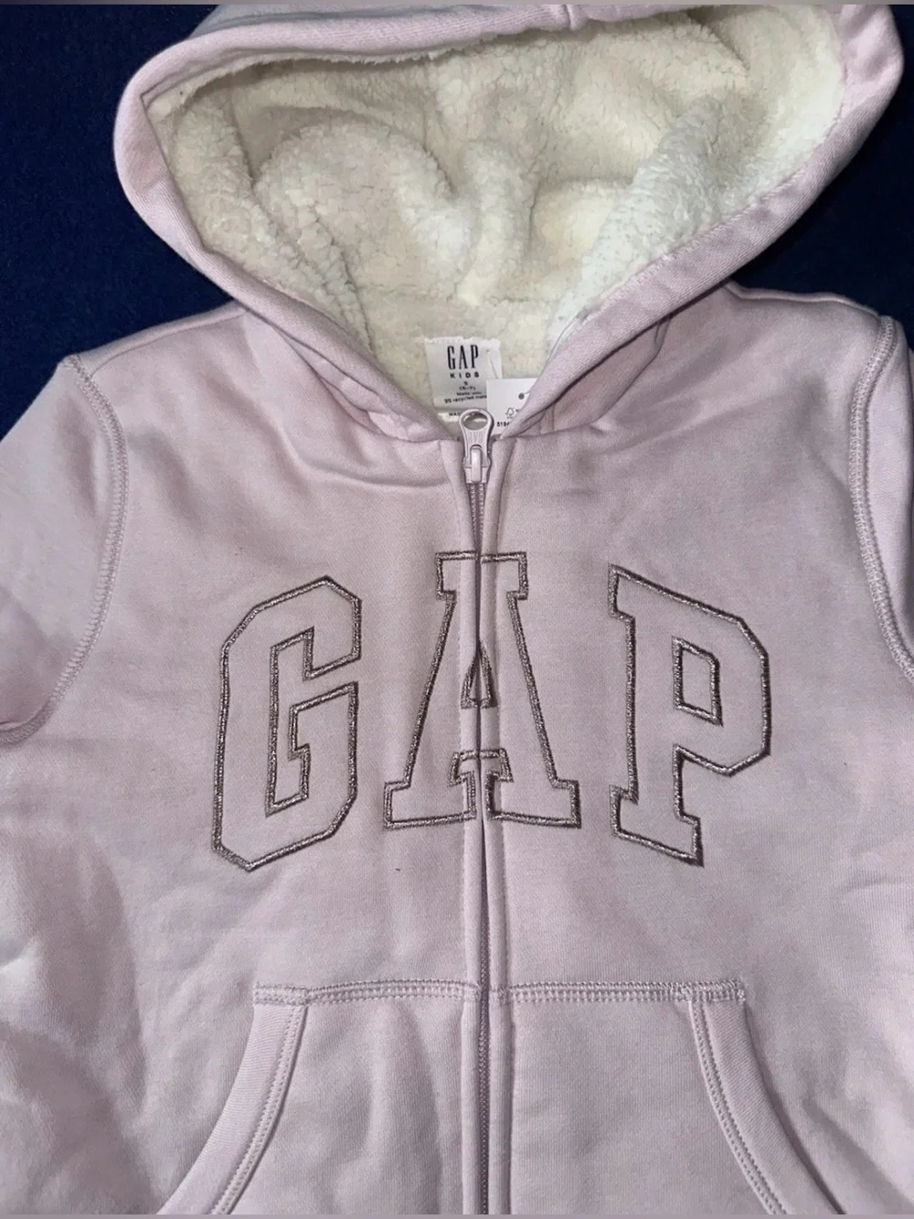 New Gap Girls Pink Zip Sherpa Lined Sweatshirt Size Small S NWT
